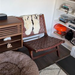 2 Woven Leather Accent chairs