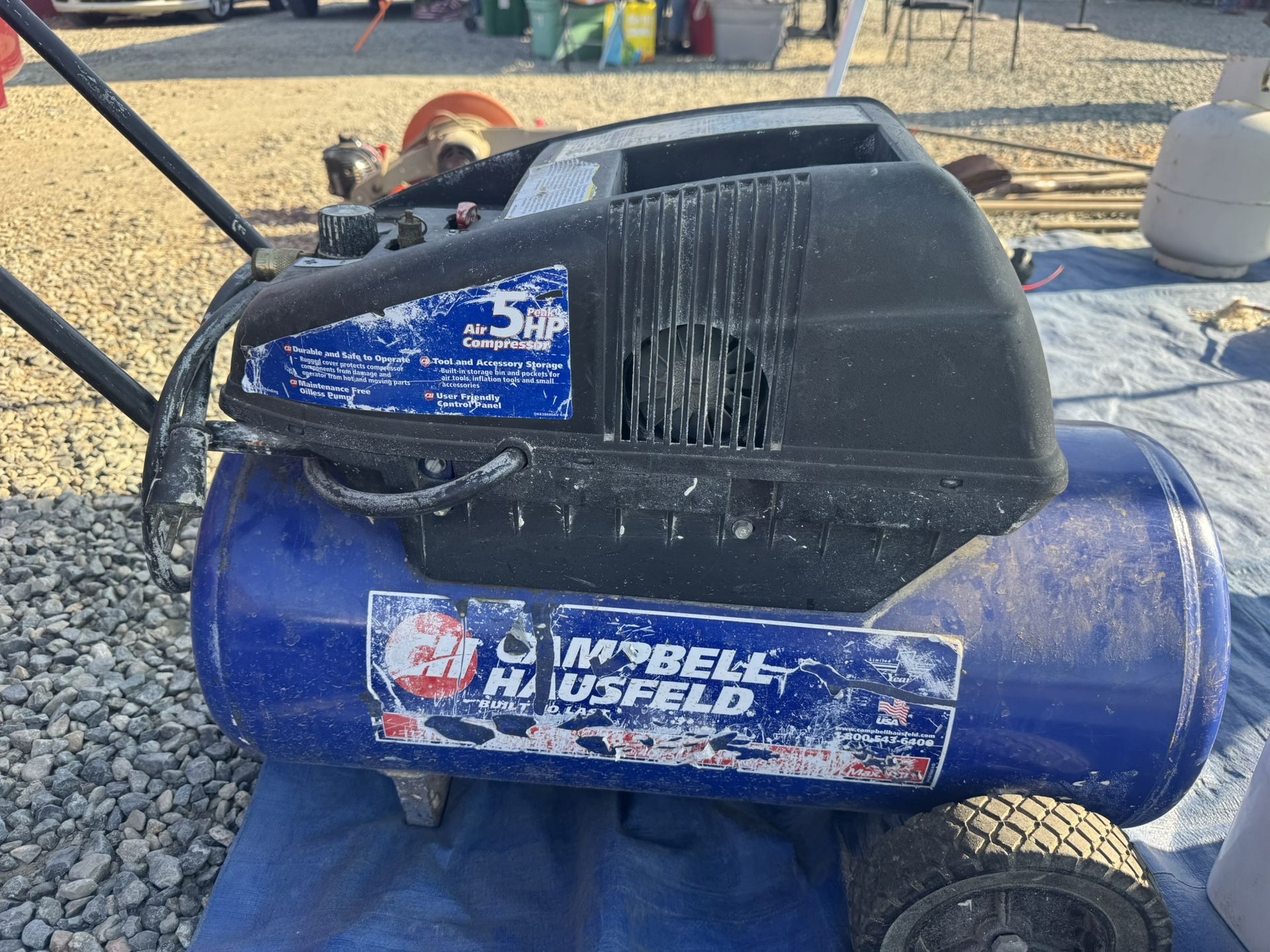 Campbell Hausfeld 5 HP 12 Gallon Air Compressor. $70