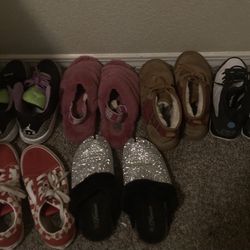 Old Jordans, Uggs, and vans.