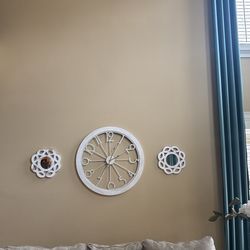 Large Off White Clock