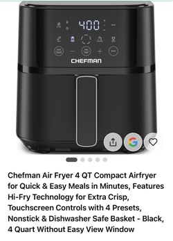 Chefman 4 QT Air Fryer Black