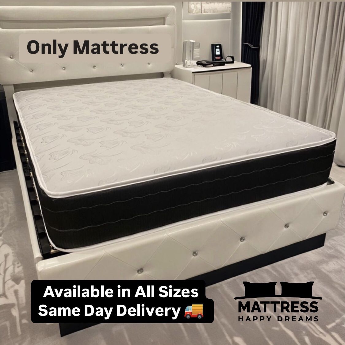 Full Size Mattress Double Sided Of 10 Inches Thick New From Factory With its Plastic Also Available in Twin, Queen or King Same Day Delivery