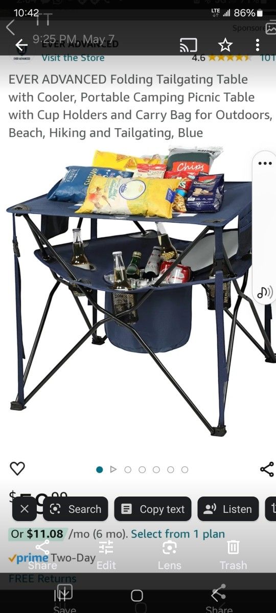 NEW. OUTTERBANKS. CAMPING TABLE WITH COOLER AND SNACKHOLDER. WITH CARRYING BAG
3 COLORS. GREY. GREEN. BLACK
11525 S HALSTED. Dunkin Donuts/
7111.