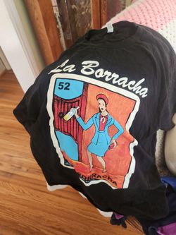 La Borracha Women Large Black Tshirt
