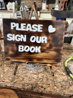 Handmade sign my book and stand