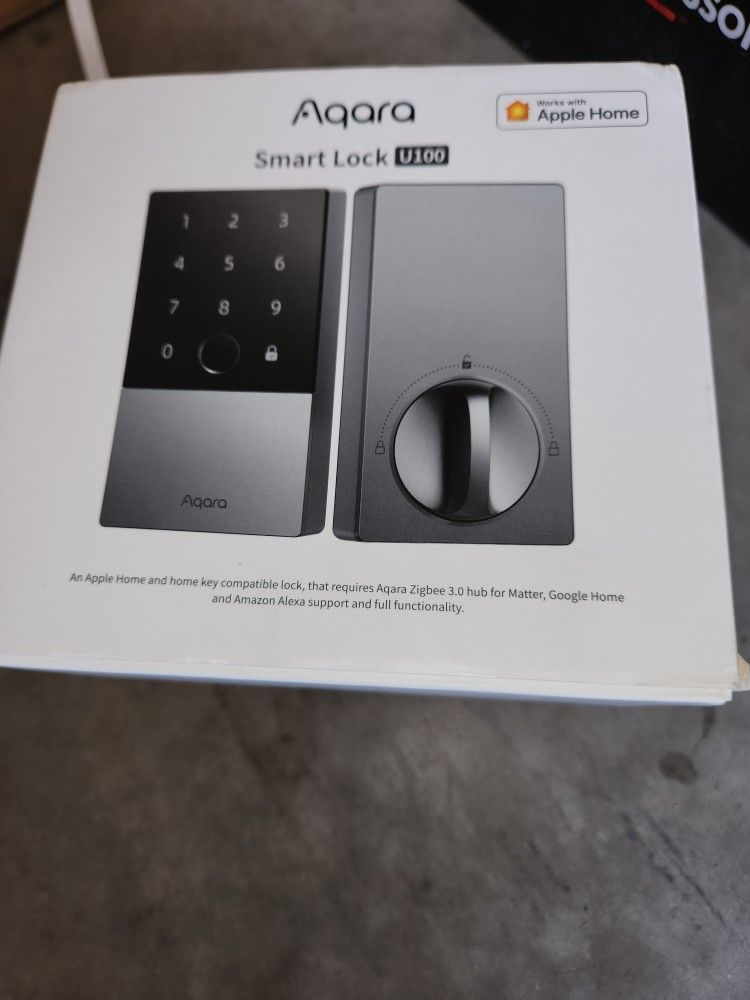 Aqara Smart Lock U100, Fingerprint Keyless Entry Door Lock with Apple Home Key, Touchscreen Keypad, Bluetooth Electronic Deadbolt, IP65 Weatherproof,