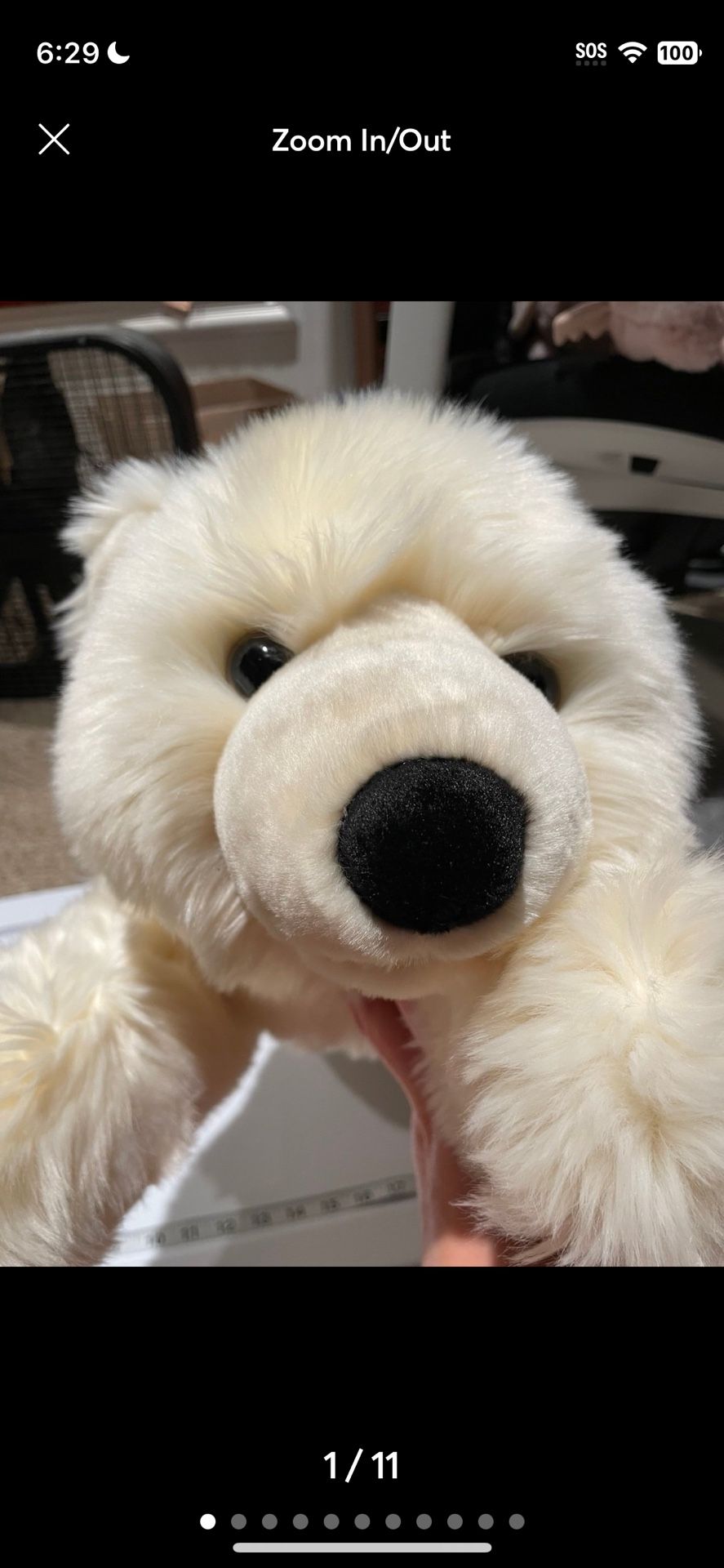Aurora Super Flopsie Slushy BNWT 27” Long Polar Bear Plush