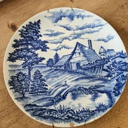 Blue and White Ceramic Decorative Wall Plate