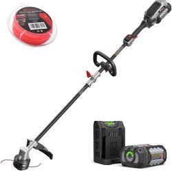 Cordless Weed Wacker, ENHULK 58V 16" String Trimmer - Carbon Fiber, 3-Speed Setting, Brushless Trimmer with EZ-HMI LED Control Panel, Fast Load Bump F