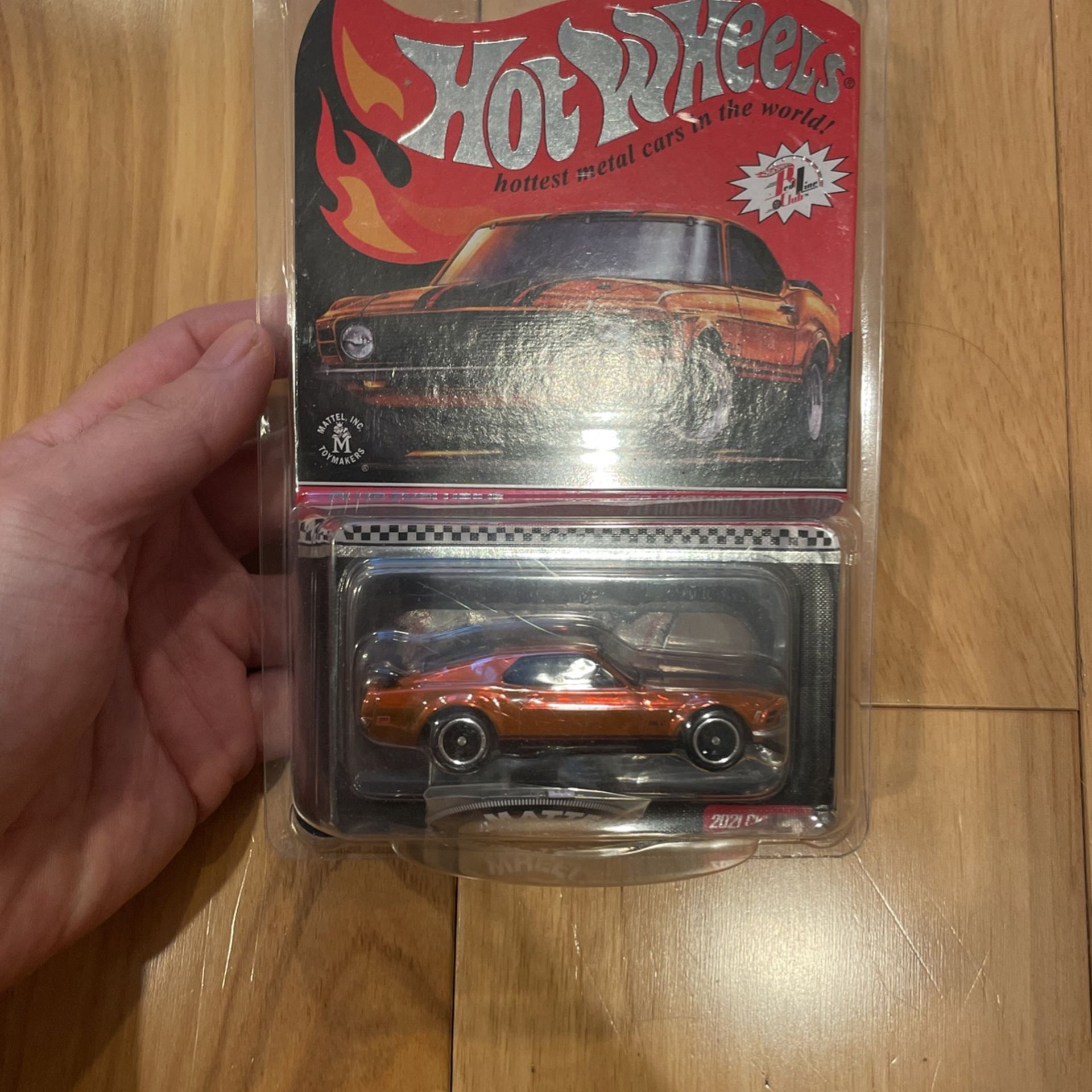 2021 Hot Wheels RLC HWC '70 Mustang Boss 302 Exclusive w/Pin & Patch Orange