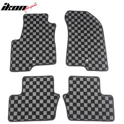 Fits 2007-2016 Jeep Compass Patriot Floor Mats Carpets Checkered Black Gray Plaid