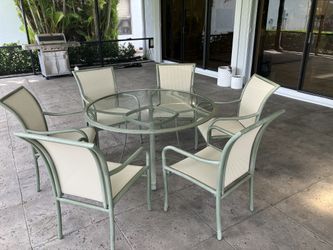 Patio Set: Table, 6 Armchairs, Two Loungers, and Side Table