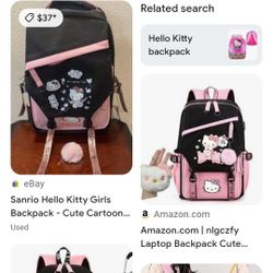 Mochila De Hello Kitty  En Buenas Condiciones  Limpia  