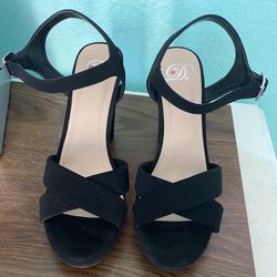 Black Open Toed Heels 