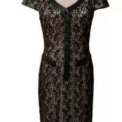 New  Size 4  lace And Leather Dress