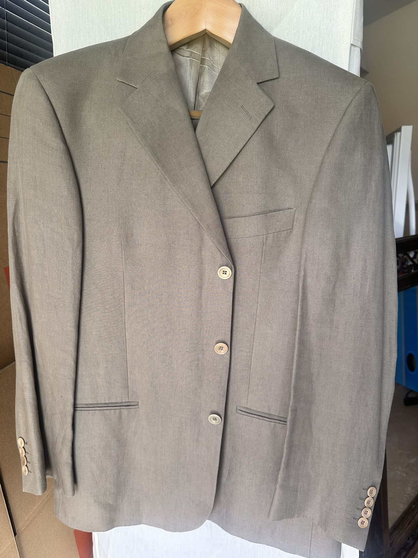 Light Brown 100% Linen Men’s Jacket