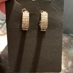 925 Silver Gold-Plated Faux Diamond Earrings