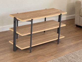3-Tier Industrial Wood and Metal Shelf or console