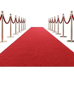 6 Stanchion Gold Post With Rooe And Red Runner