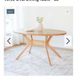 Verso Oval Dining Table 62" Solid wood contemporary kitchen house furniture apartment home new