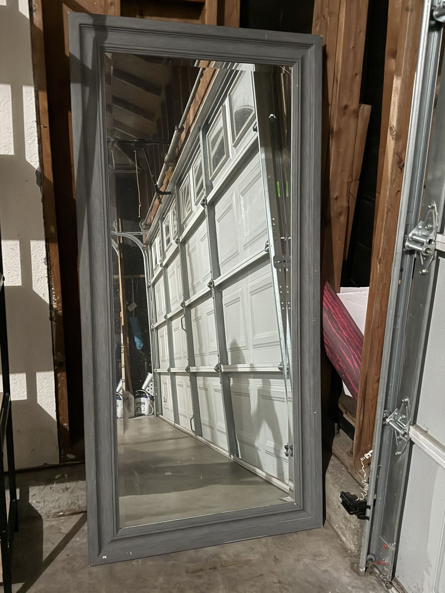 Large Grey Trim Mirror