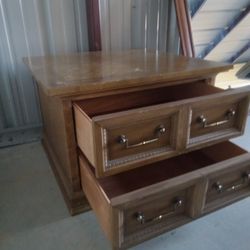 (Delivered) Well Loved Wooden Table with Drawers