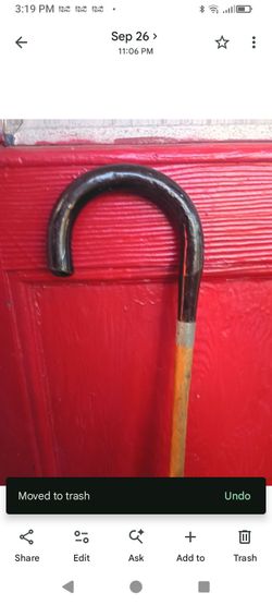 Cane Vintage Wood Cane with Brass Tip