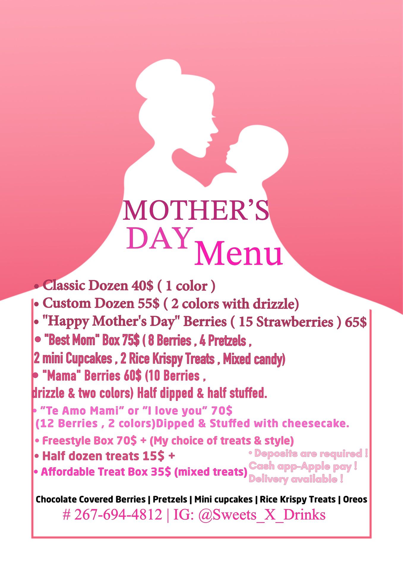 Mother’s Day Menu !