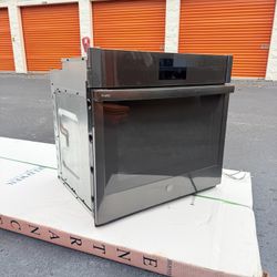 GE Profile 30 inch Single Electric Wall Oven with Air Fry True Convection and Self + Steam Cleaning (Bla...