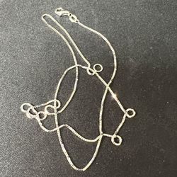 14kt White Gold Box Chain 1mm 20in