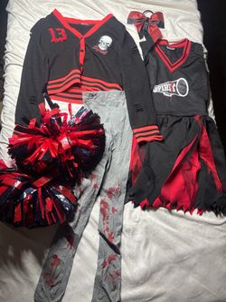 Zombie Cheerleader Halloween Costume Set