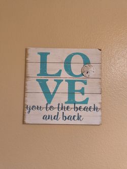 Love You to the Beach Wood Wall Sign