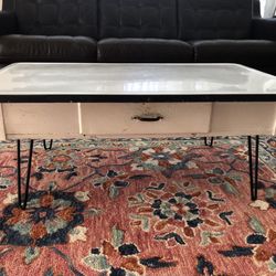 Vintage Enamel Top Coffee Table