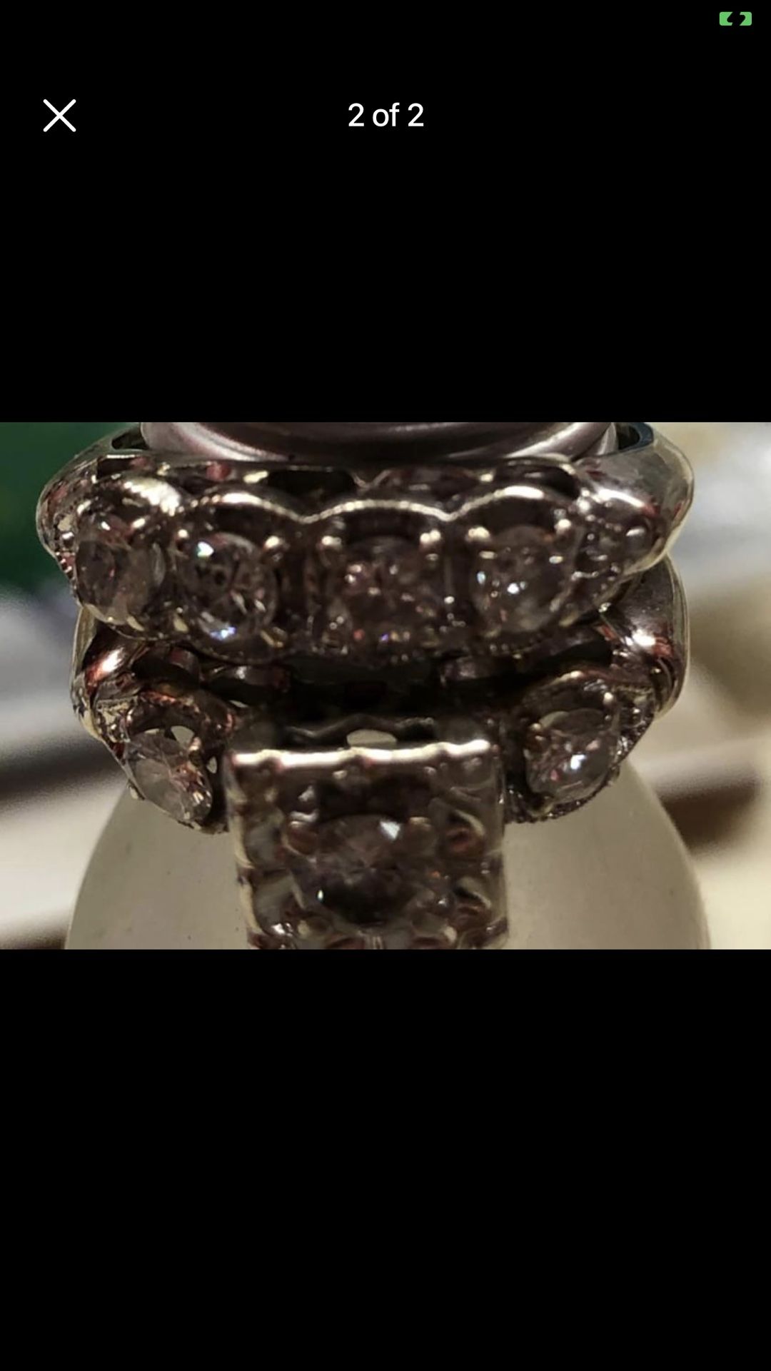 Diamond And White Gold Wedding Rings Size 5 Gorgeous