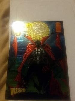 1/2 #5 Spawn / Al Simmon Chromium Promo Card Wizard Magazine Image 1996 Double-Sided