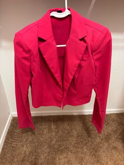 Hot Pink Cropped Blazer Jacket