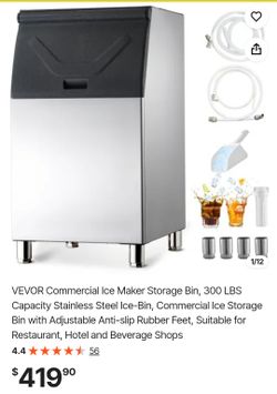 VEVOR Commercial Ice Maker Storage Bin 300 LBS