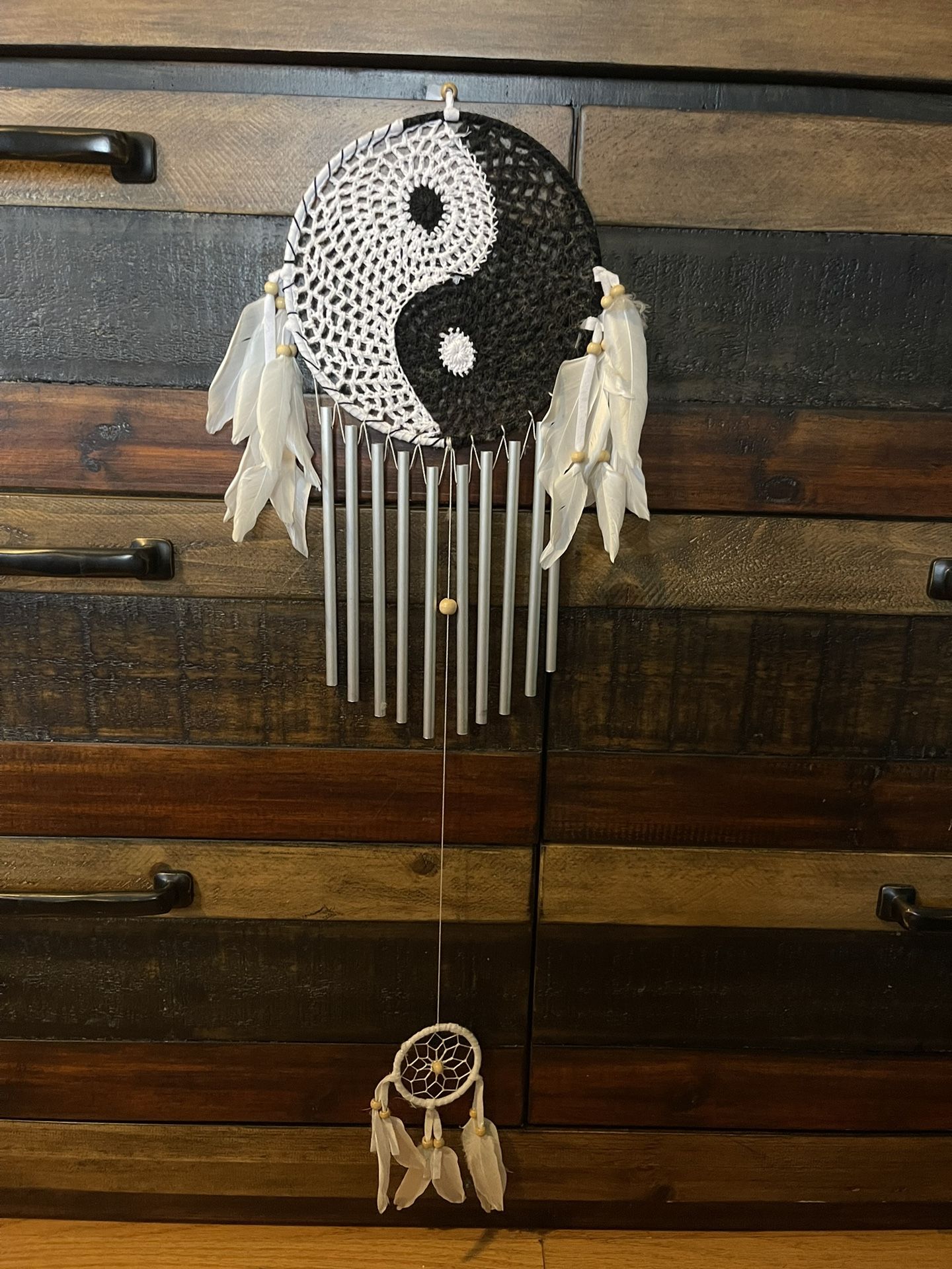 Dream Catcher 8 Inches Round Color Black And White