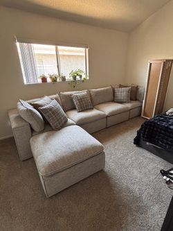 120” Bobs “Bobopedic” 5 Piece Modular Sectional With Added Warranty