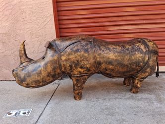 Vintage Leather Rhinoceros Foot Stool/Ottoman, Hard To Find ..
