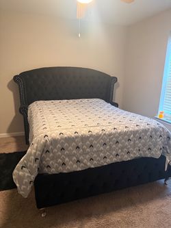 MS Q Platform Bed – Black Velvet