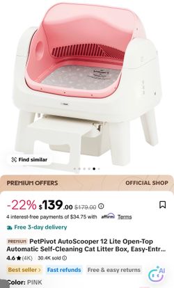 NEW AutoScooper Litter Box + 60 replacement bags + 2  Liner pad replacements ($215 value!)