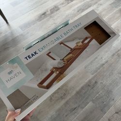 New Over The Tub Teak Wood Tray