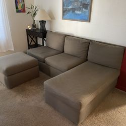 Crate & Barrel Sectional Sofa And Ottoman 