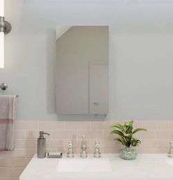 Croydex Dawley Rectangular White Steel Surface Mount Bathroom Medicine Cabinet with Mirror