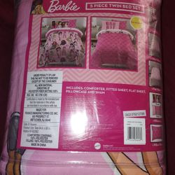 Barbie Barbiecore Bedding Super Soft Comforter and Sheet Set with Sham, 5 Piece Twin Size