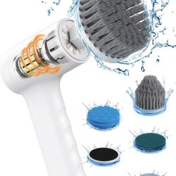 Brand New Electric Spin Scrubber with Digital Display - Cordless Electric Shower Scrubber with 5 Replaceable Heads 2 Adjustable Speeds