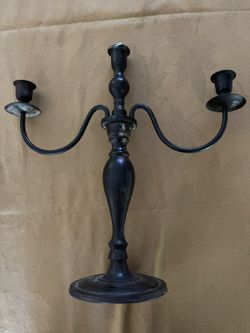 Dark Metal Three Branch Candelabra