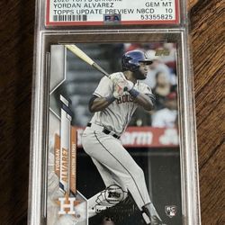 2020 Topps Chrome Update Preview Yordan Alvarez NBCD Rookie Card PSA 10 Gem Mint