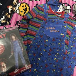 CHUCKY COSTUME GIRL (12-14) JUMPSUIT ONLY NO KNIFE NO WIG